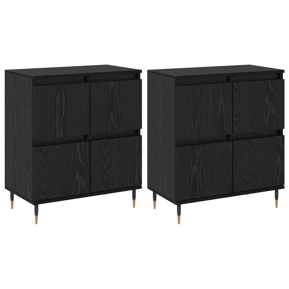 Oppbevaringsskap 2 pcs Juodas ąžuolas 60 x 35 x 70 cm