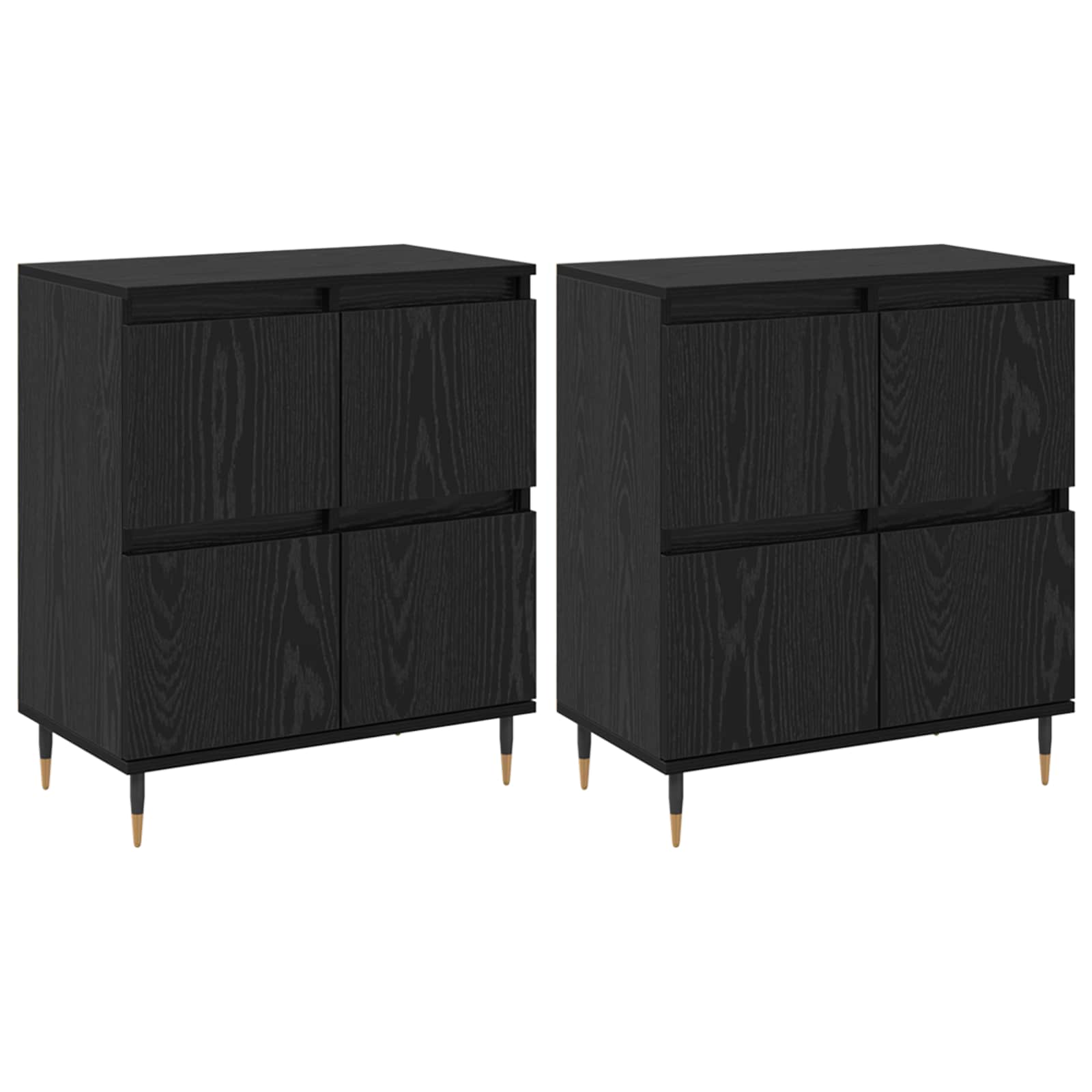Oppbevaringsskap 2 pcs Juodas ąžuolas 60 x 35 x 70 cm