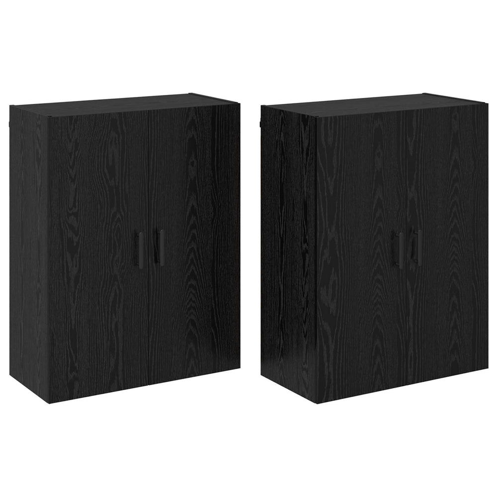 Prie sienos montuojama spinta 2 pcs Juodas ąžuolas