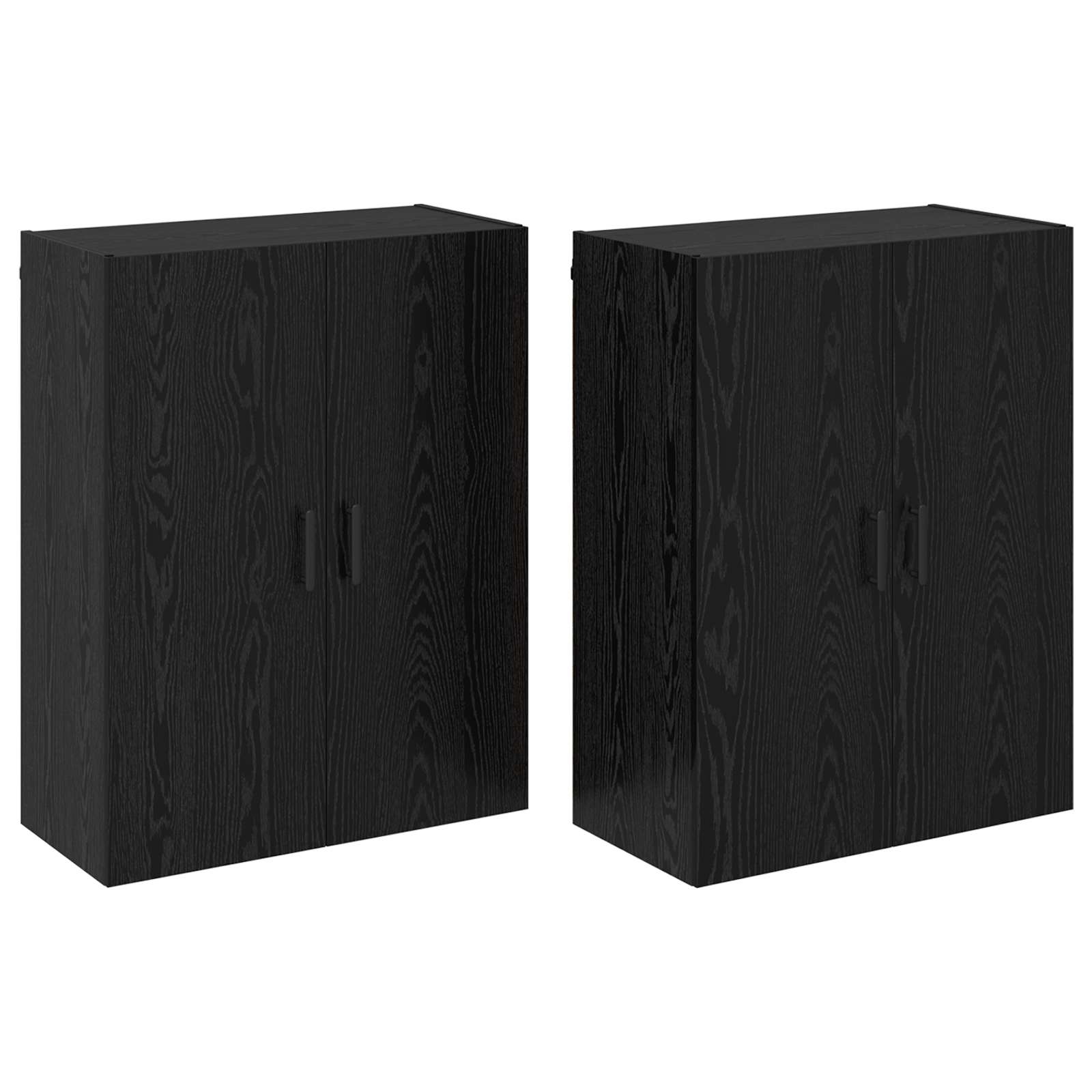 Prie sienos montuojama spinta 2 pcs Juodas ąžuolas