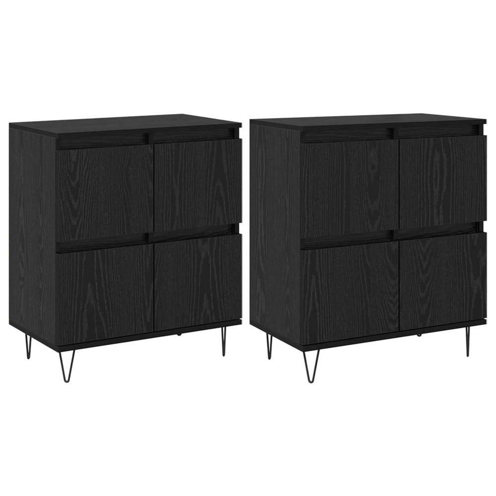 Šoninės lentynos 2 pcs juoda ąžuolo