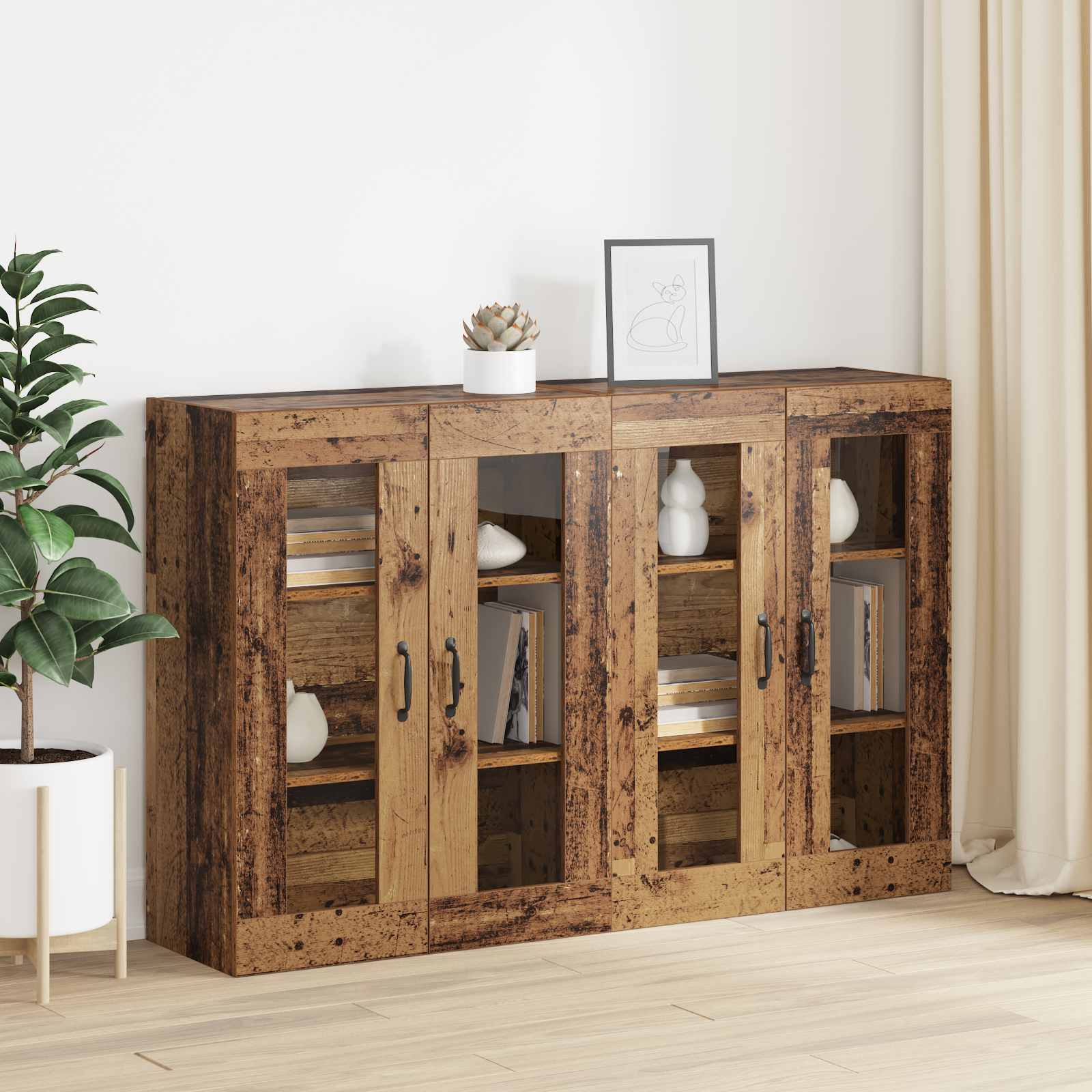 Sieniniai spintelės 2 pcs Sena mediena 69,5 x 34 x 90 cm