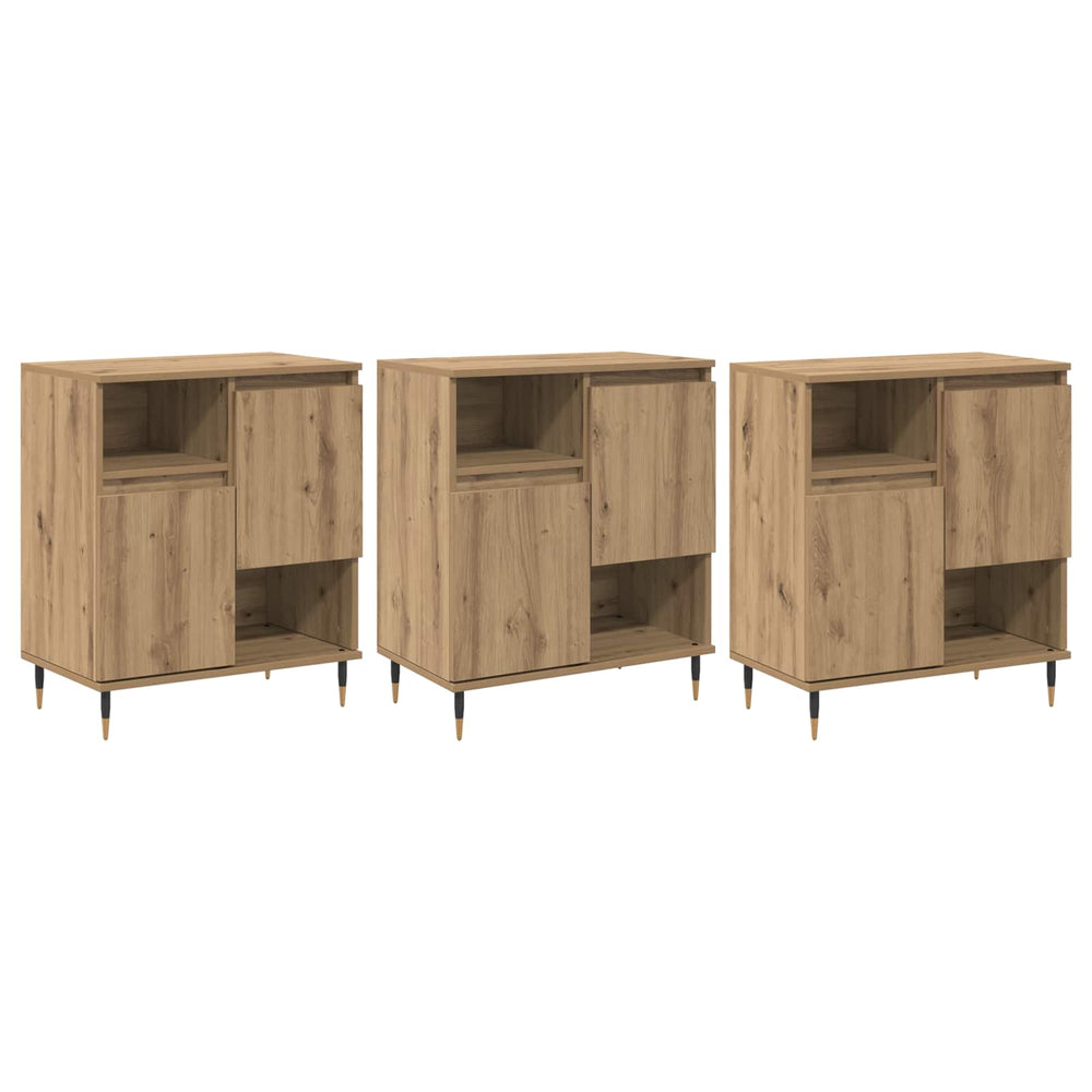 Šoninės lentynos 3 pcs Amatininkų ąžuolas