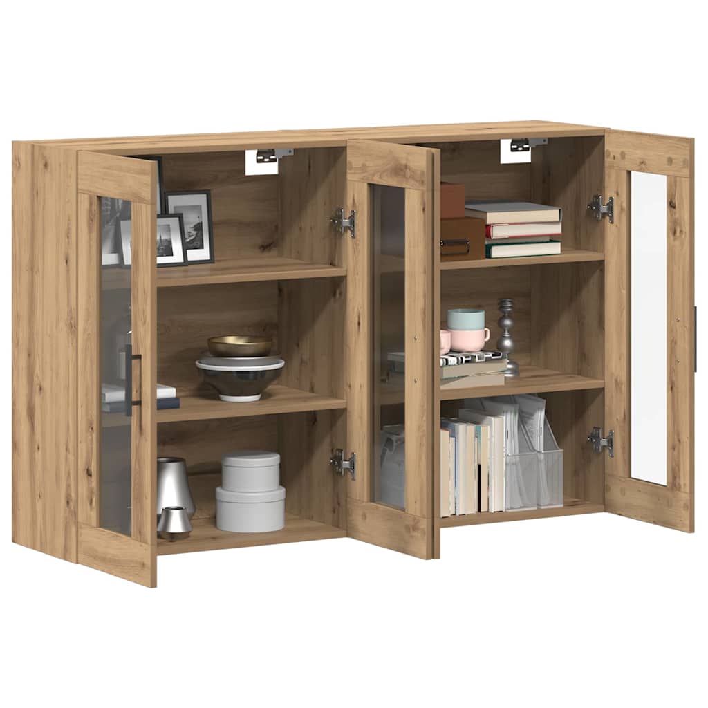 Wall cabinets 2 pcs Artisan oak and black