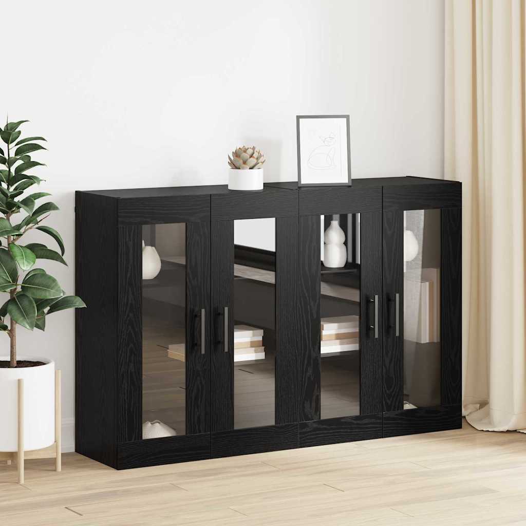 Sieniniai spintelės 2 pcs juoda ąžuolo 69.5 x 34 x 90 cm