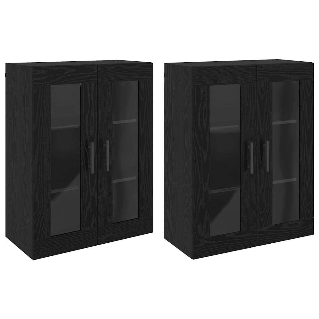 Sieniniai spintelės 2 pcs juoda ąžuolo 69.5 x 34 x 90 cm