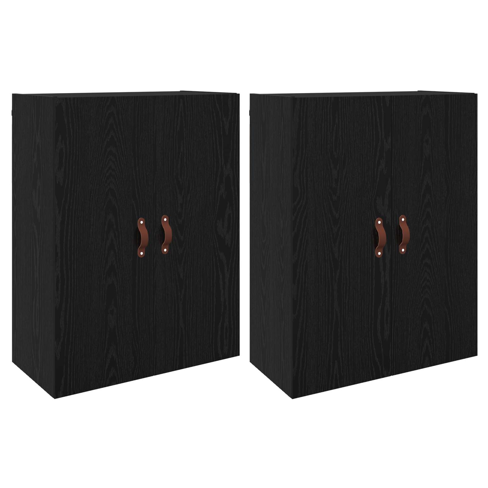 Prie sienos montuojama spinta 2 pcs Juodas ąžuolas