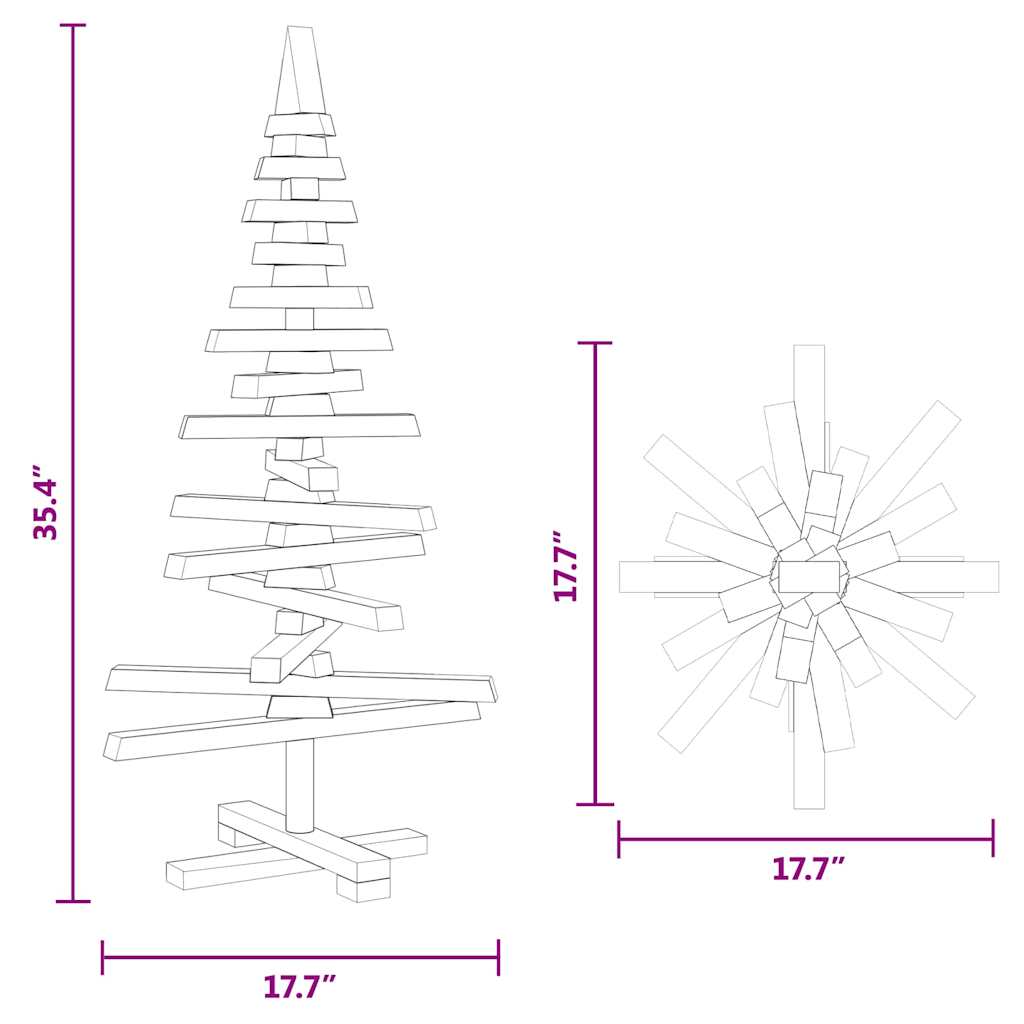 Koka Ziemassvētku eglīte ar statīvu Brūna 90 cm Masīva priede