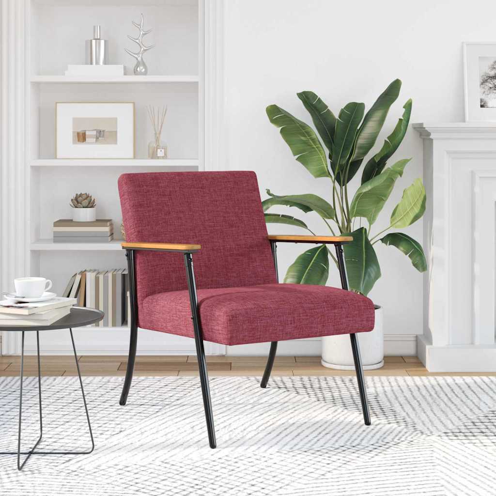 Armchair Wine red 59 x 75 x 78 cm fabric