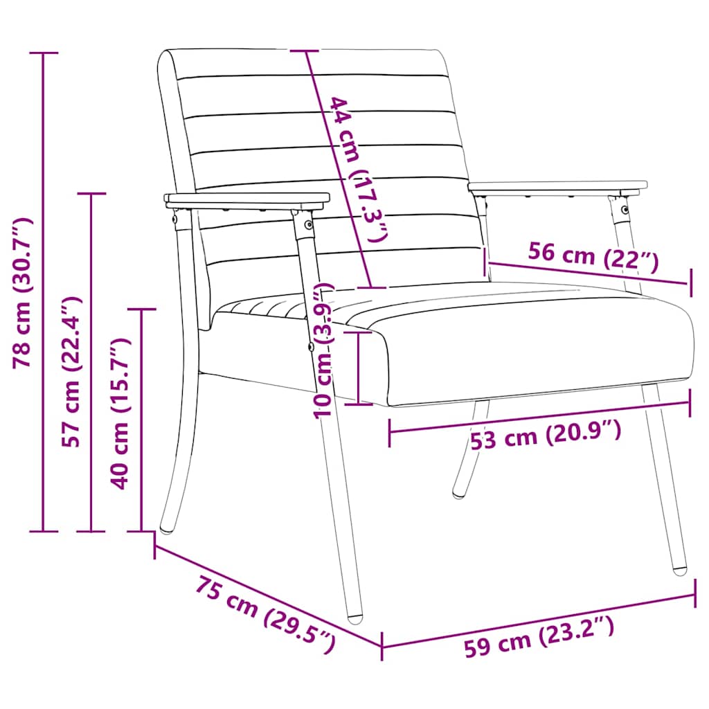 Armchair Black 59 x 75 x 78 cm fabric