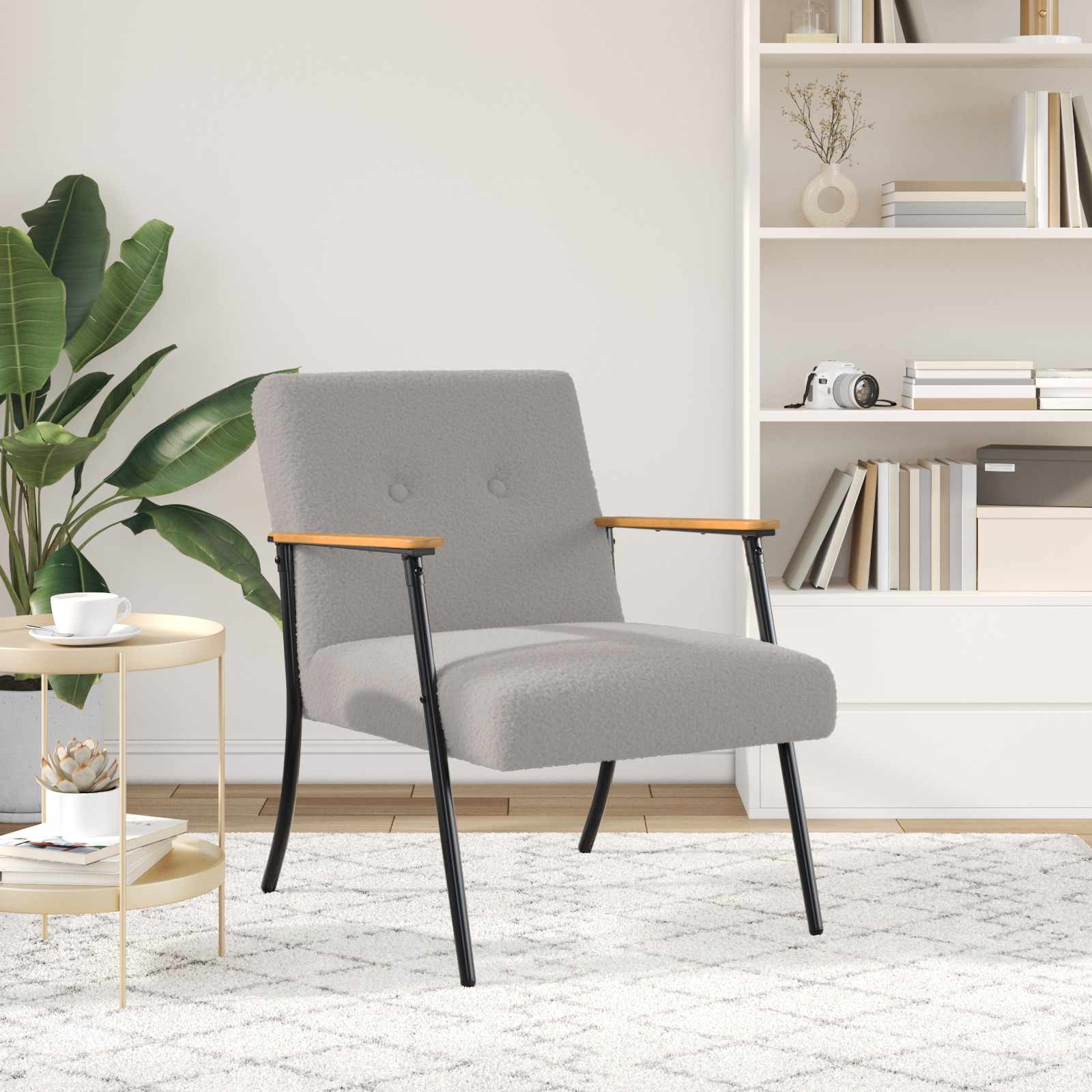 Armchair Light grey 59 x 75 x 78 cm