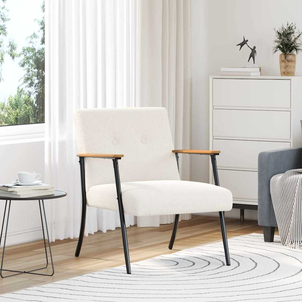 Armchair Cream 59 x 75 x 78 cm Boucle Fabric