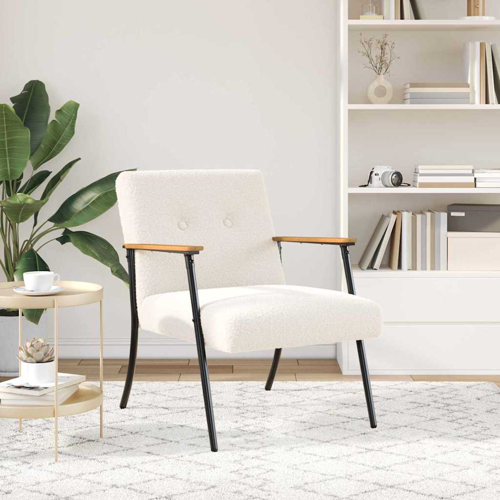 Armchair Cream 59 x 75 x 78 cm Boucle Fabric
