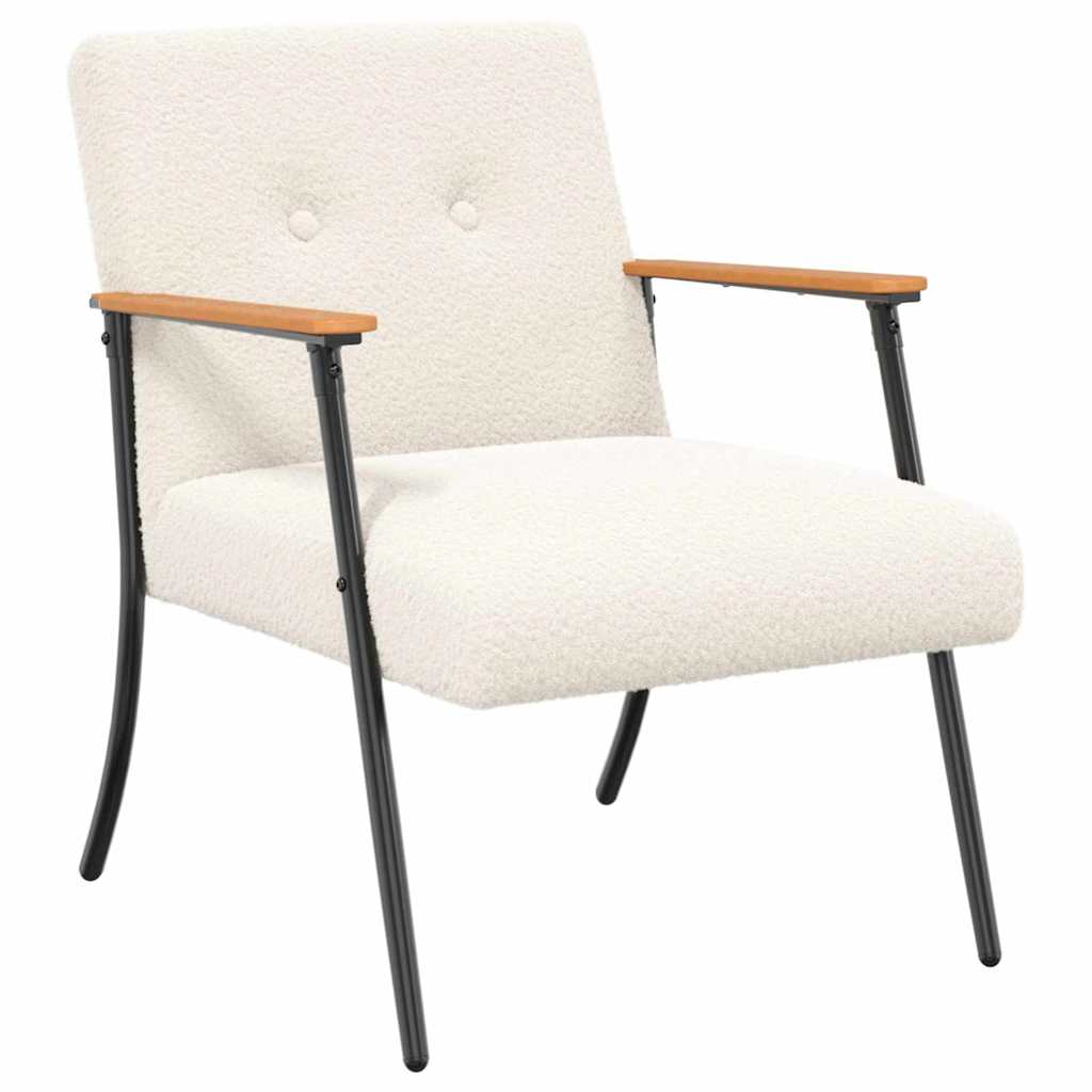 Armchair Cream 59 x 75 x 78 cm Boucle Fabric