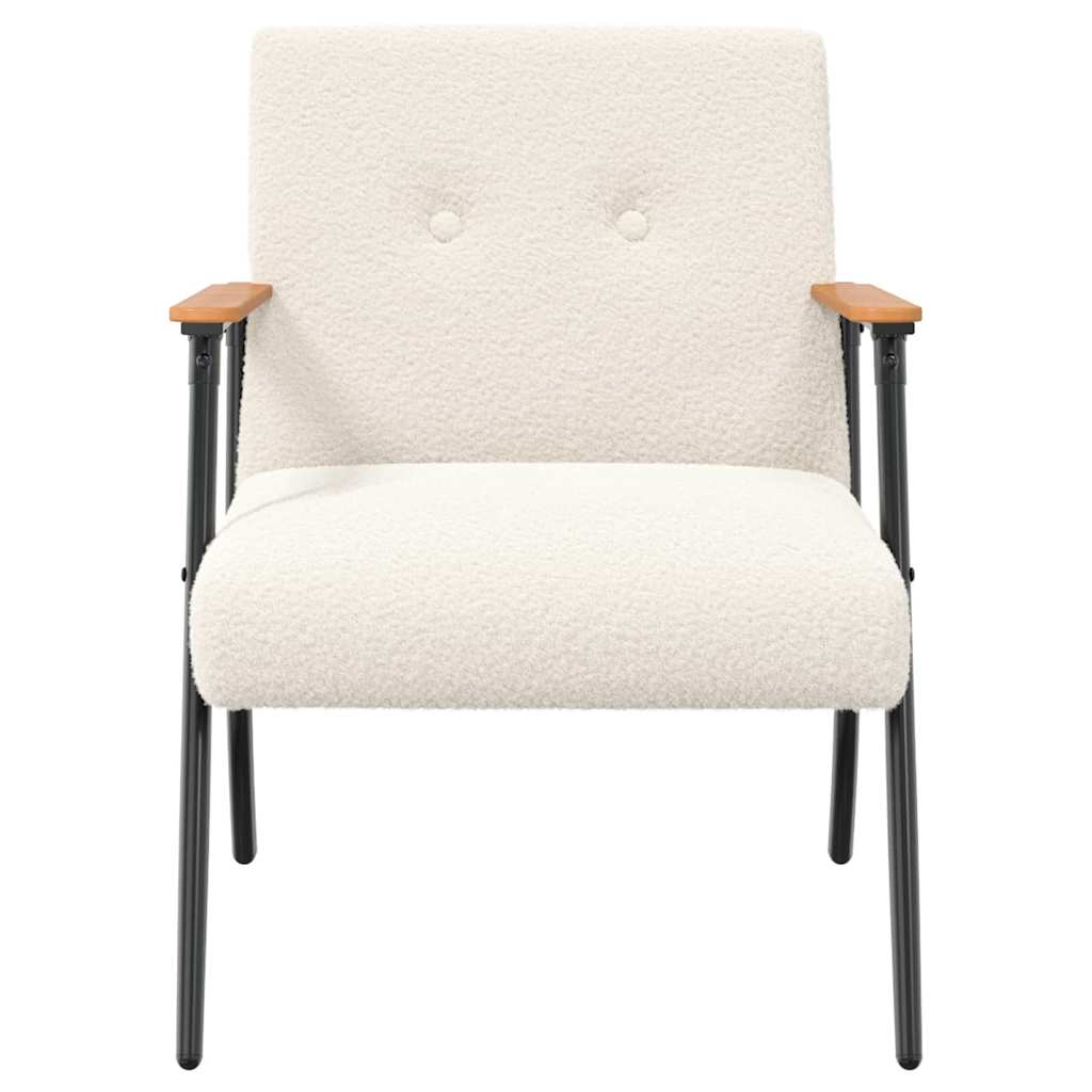 Armchair Cream 59 x 75 x 78 cm Boucle Fabric