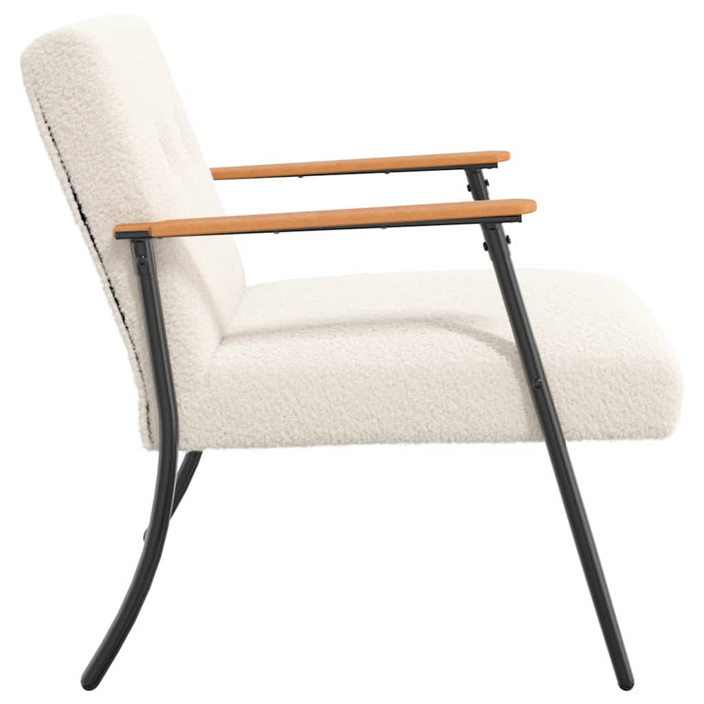 Armchair Cream 59 x 75 x 78 cm Boucle Fabric
