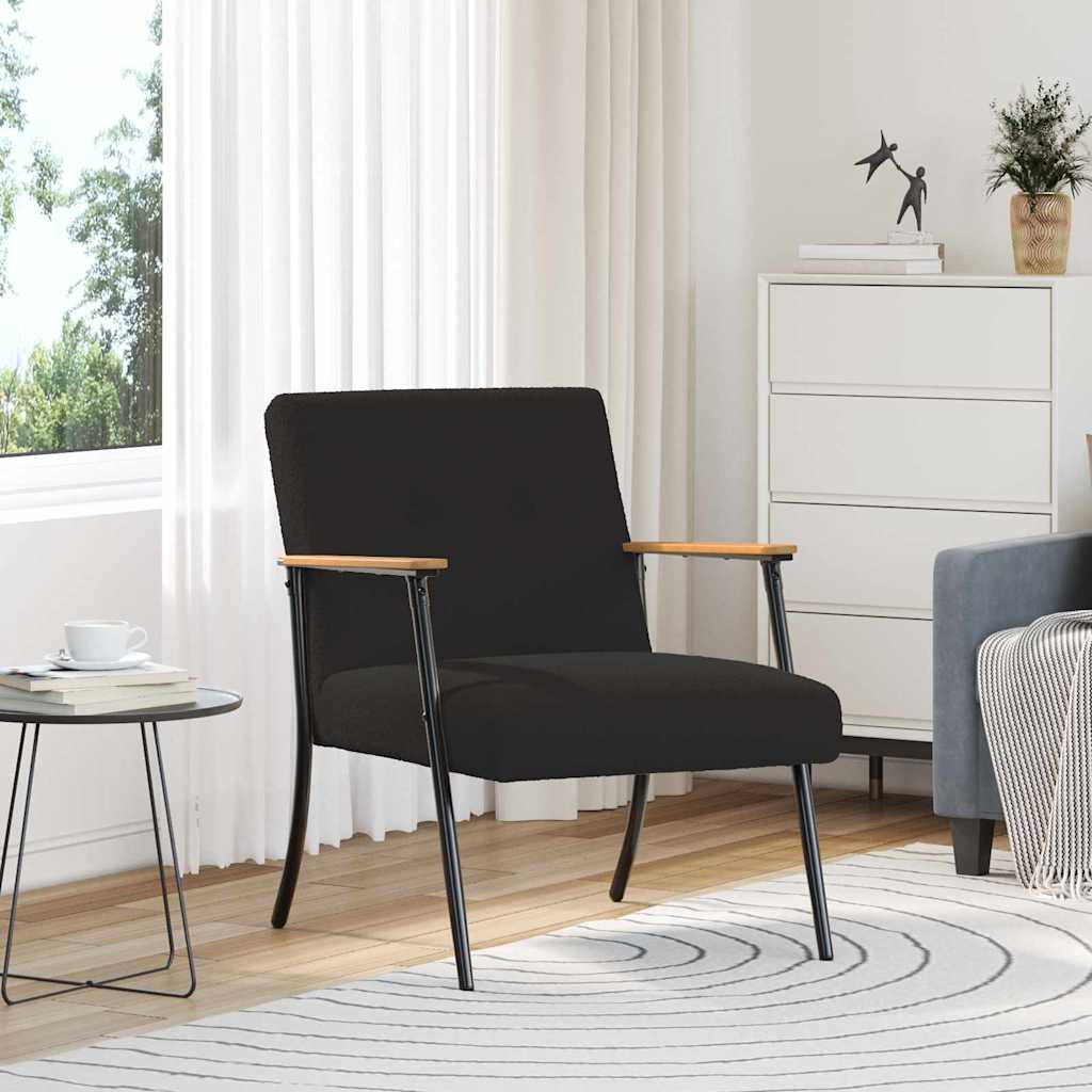 krėslas Juoda 59 x 75 x 78 cm Garbanotas vilnonis audinys