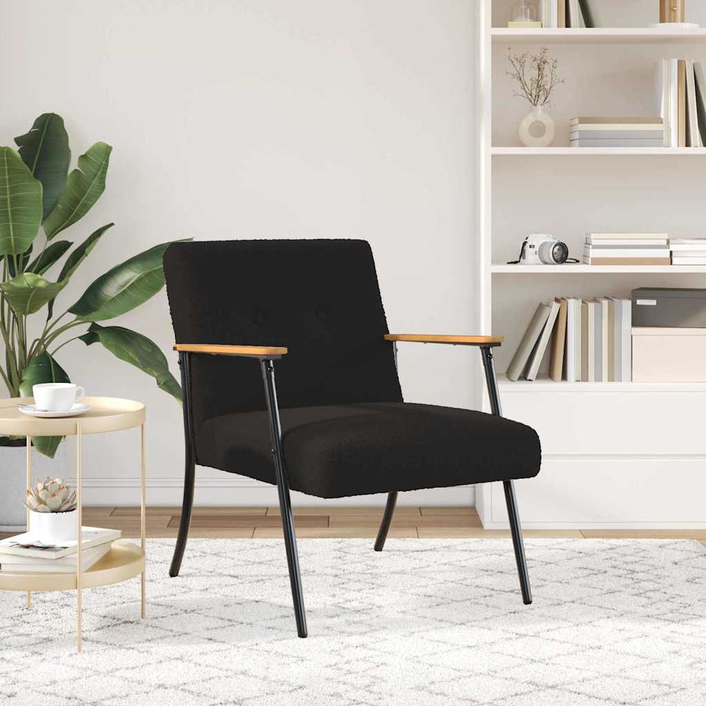 krėslas Juoda 59 x 75 x 78 cm Garbanotas vilnonis audinys