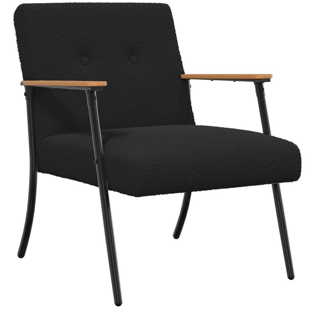 krėslas Juoda 59 x 75 x 78 cm Garbanotas vilnonis audinys