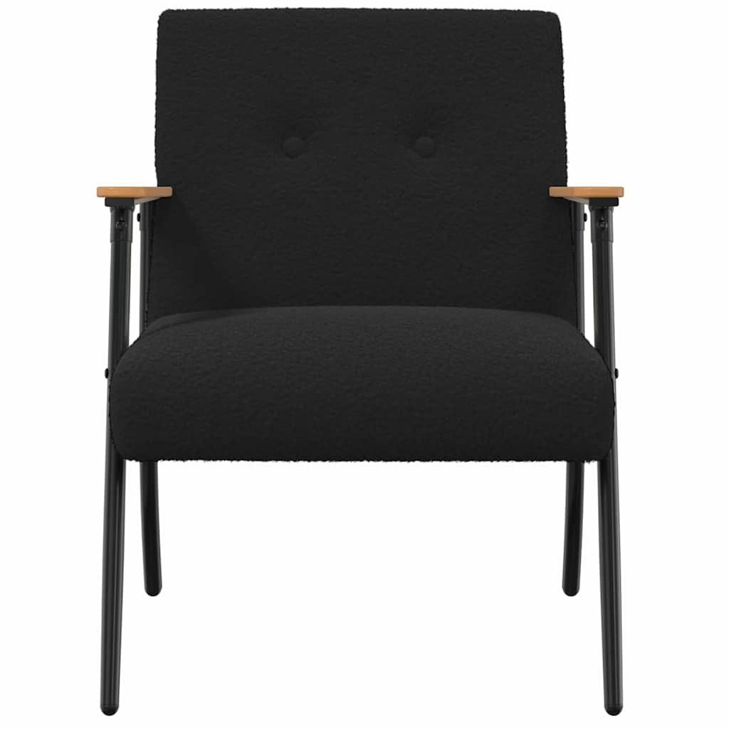 krėslas Juoda 59 x 75 x 78 cm Garbanotas vilnonis audinys
