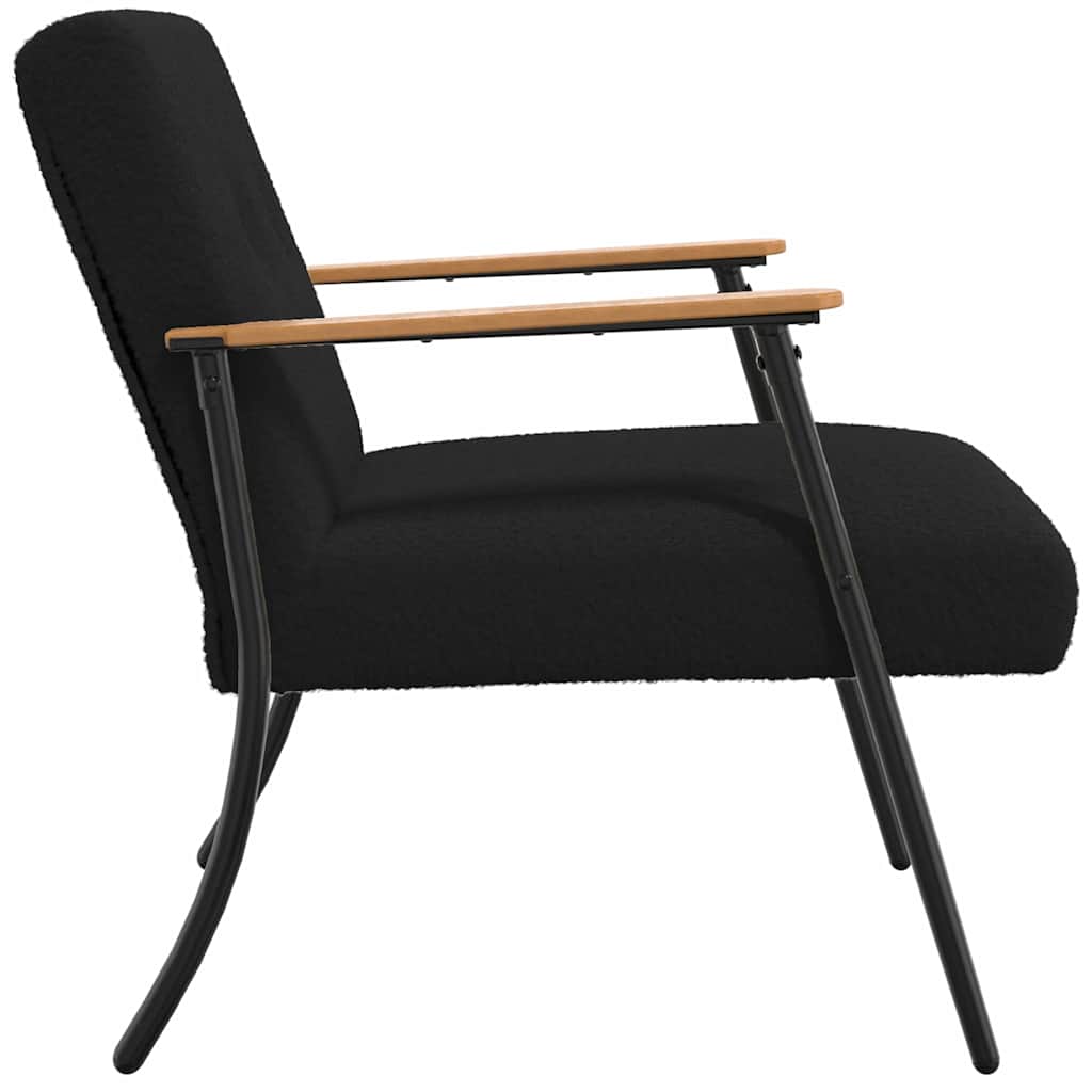 krėslas Juoda 59 x 75 x 78 cm Garbanotas vilnonis audinys