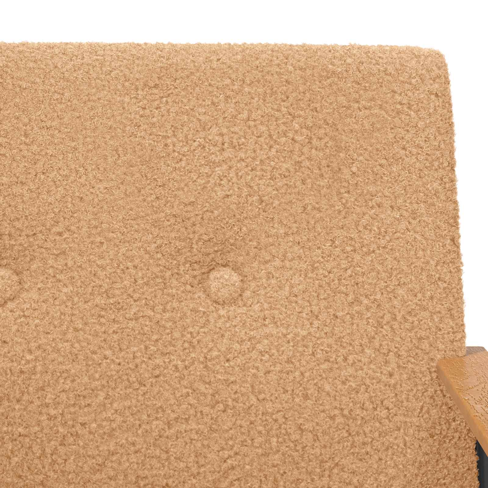 Sand 59 x 75 x 78 cm Curly wool fabric armchair