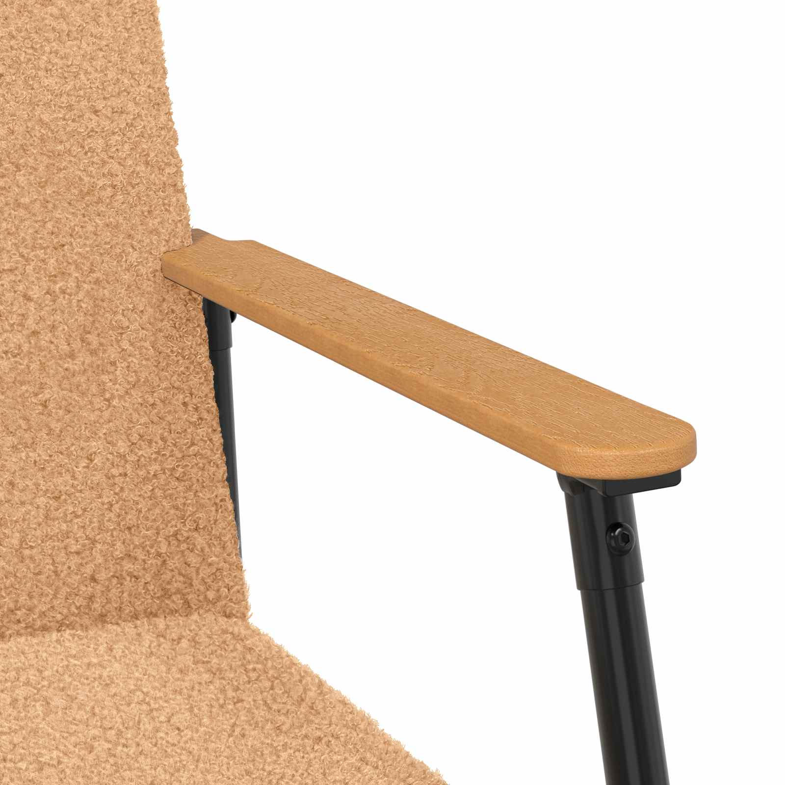 Sand 59 x 75 x 78 cm Curly wool fabric armchair