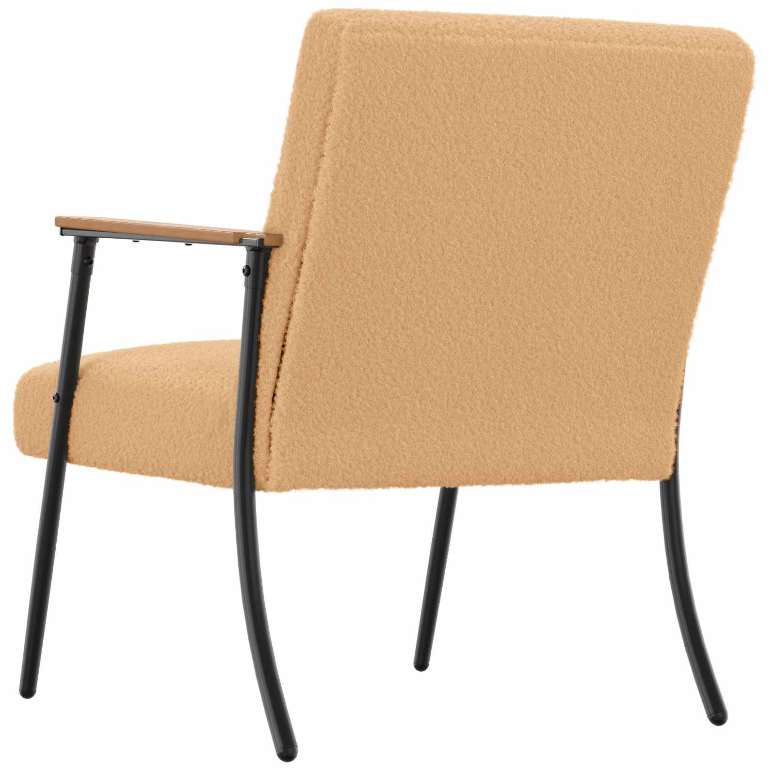 Sand 59 x 75 x 78 cm Curly wool fabric armchair