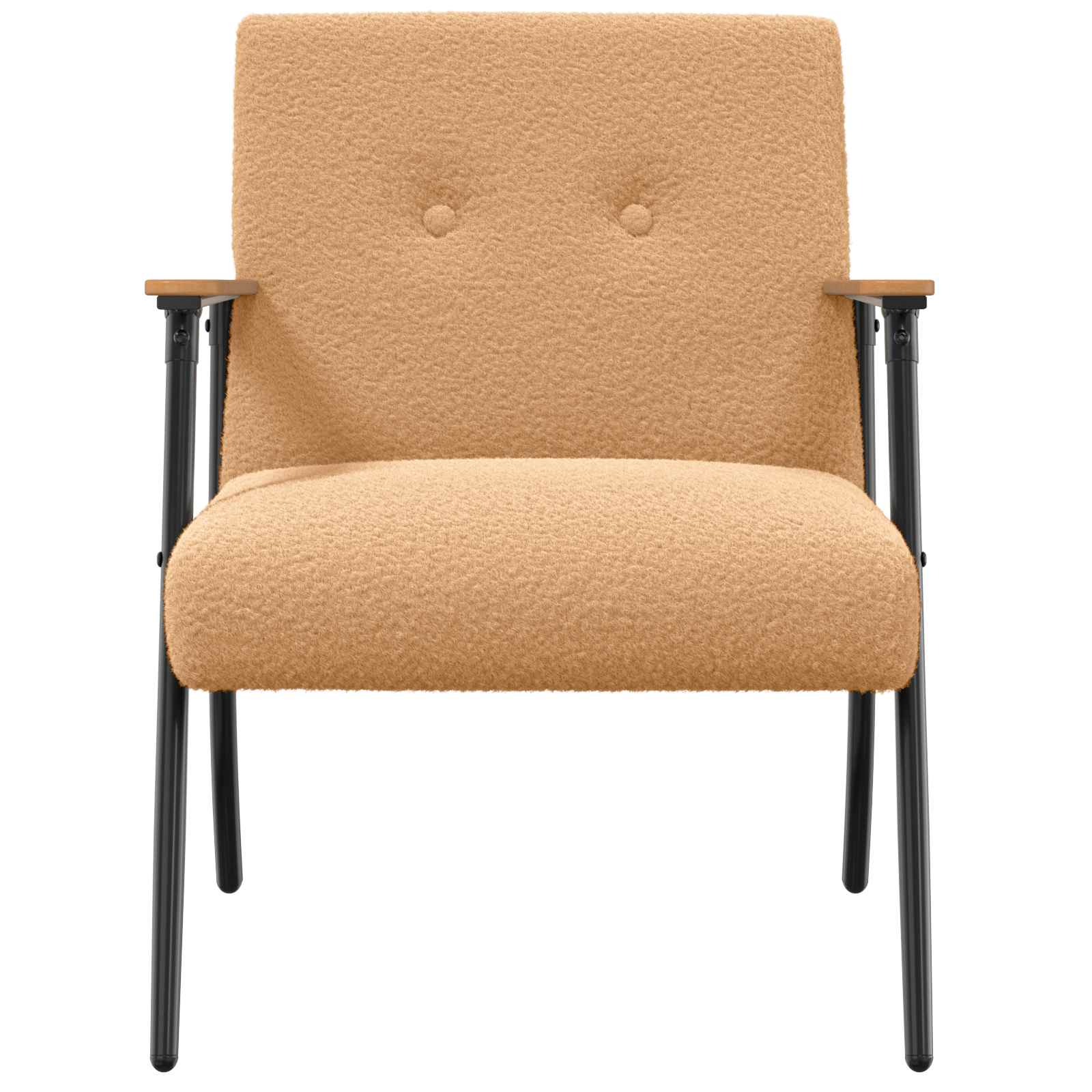 Sand 59 x 75 x 78 cm Curly wool fabric armchair