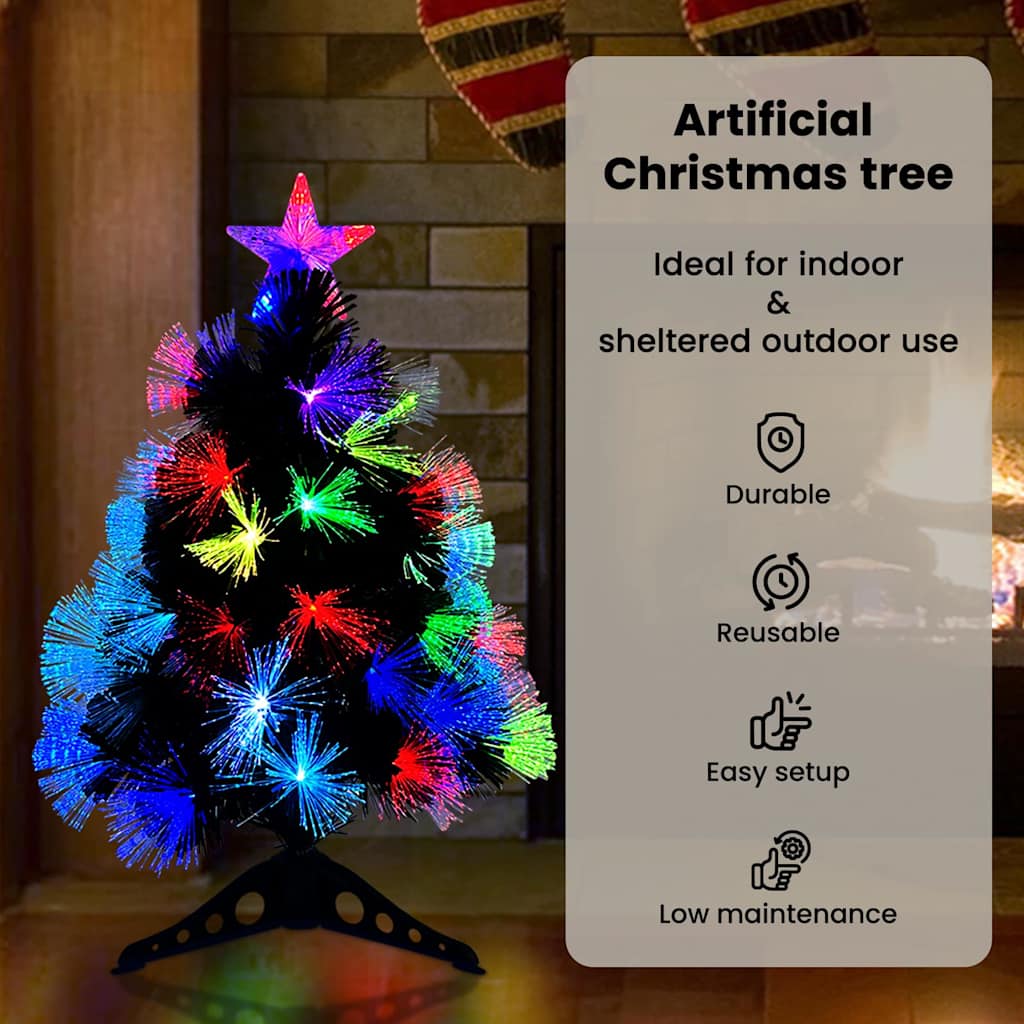 Mākslīgā Ziemassvētku eglīte ar 50 LED lampiņām un statīvu, zaļa, 64 cm, PVC