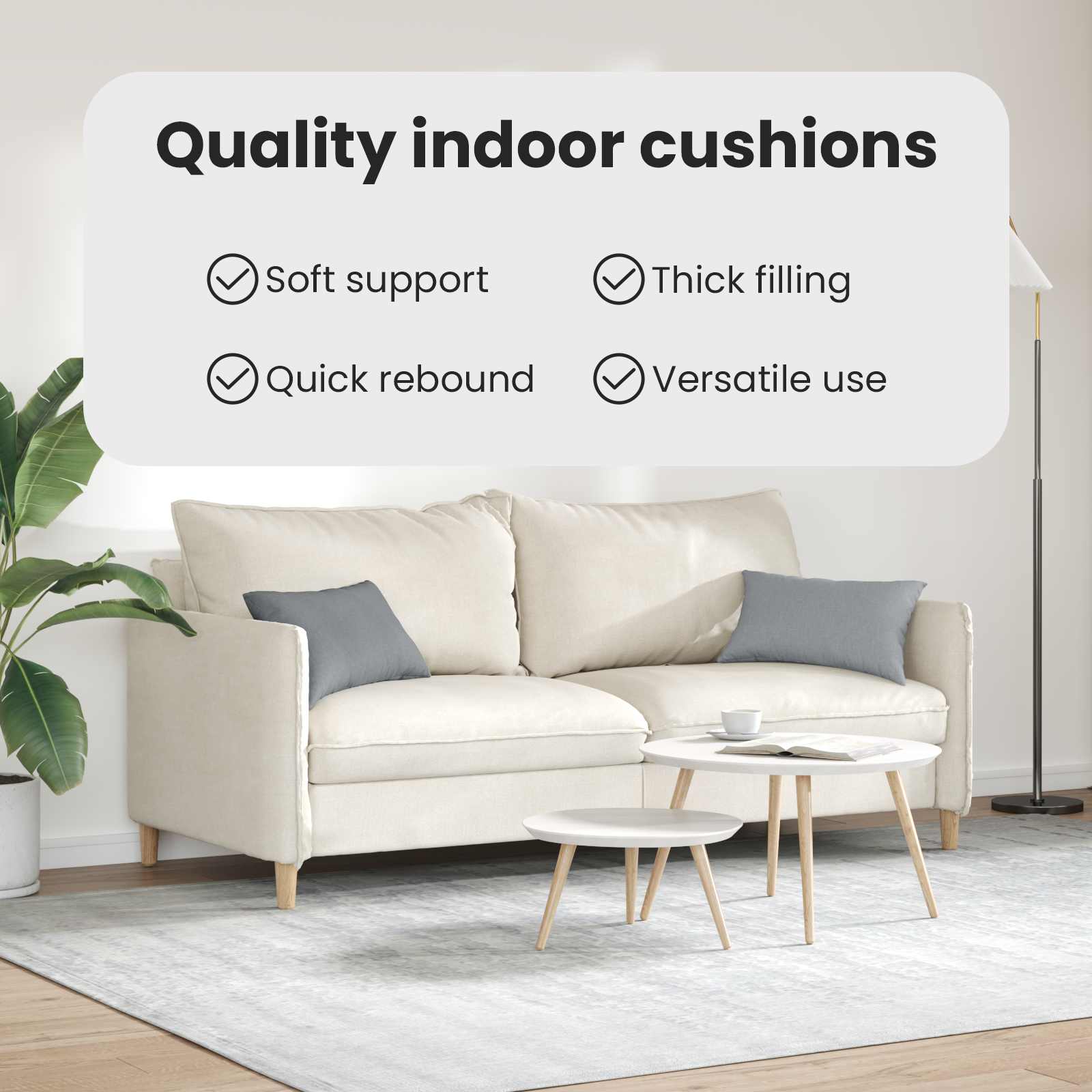 Sofa Pagalvės 2 pcs Šviesiai pilka 50 x 30 cm audinys