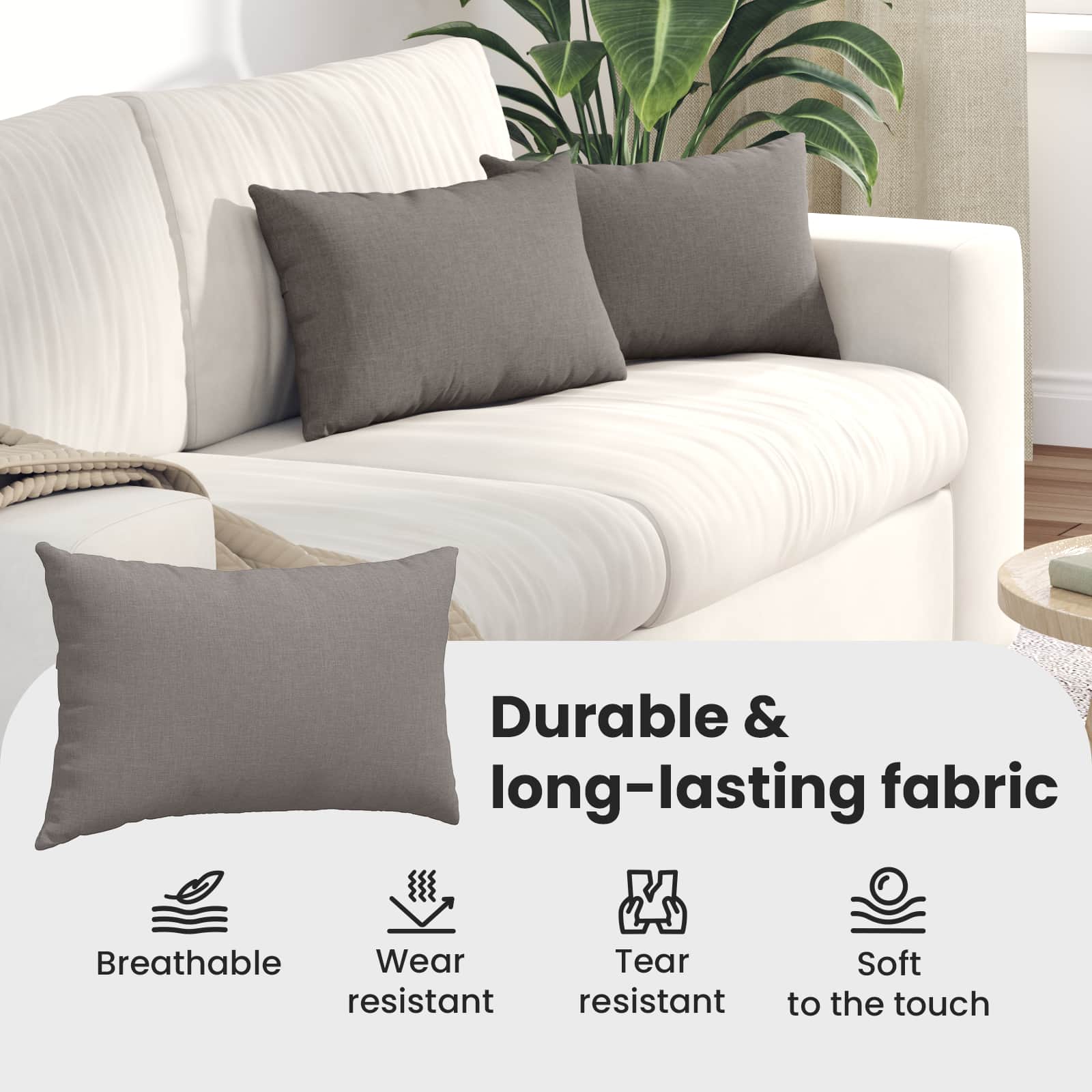 Sofa Pagalvės 2 pcs Taupe 50 x 30 cm audinys