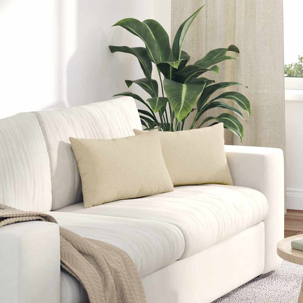 Sofa Pagalvės 2 pcs Kreminė 50 x 30 cm audinys