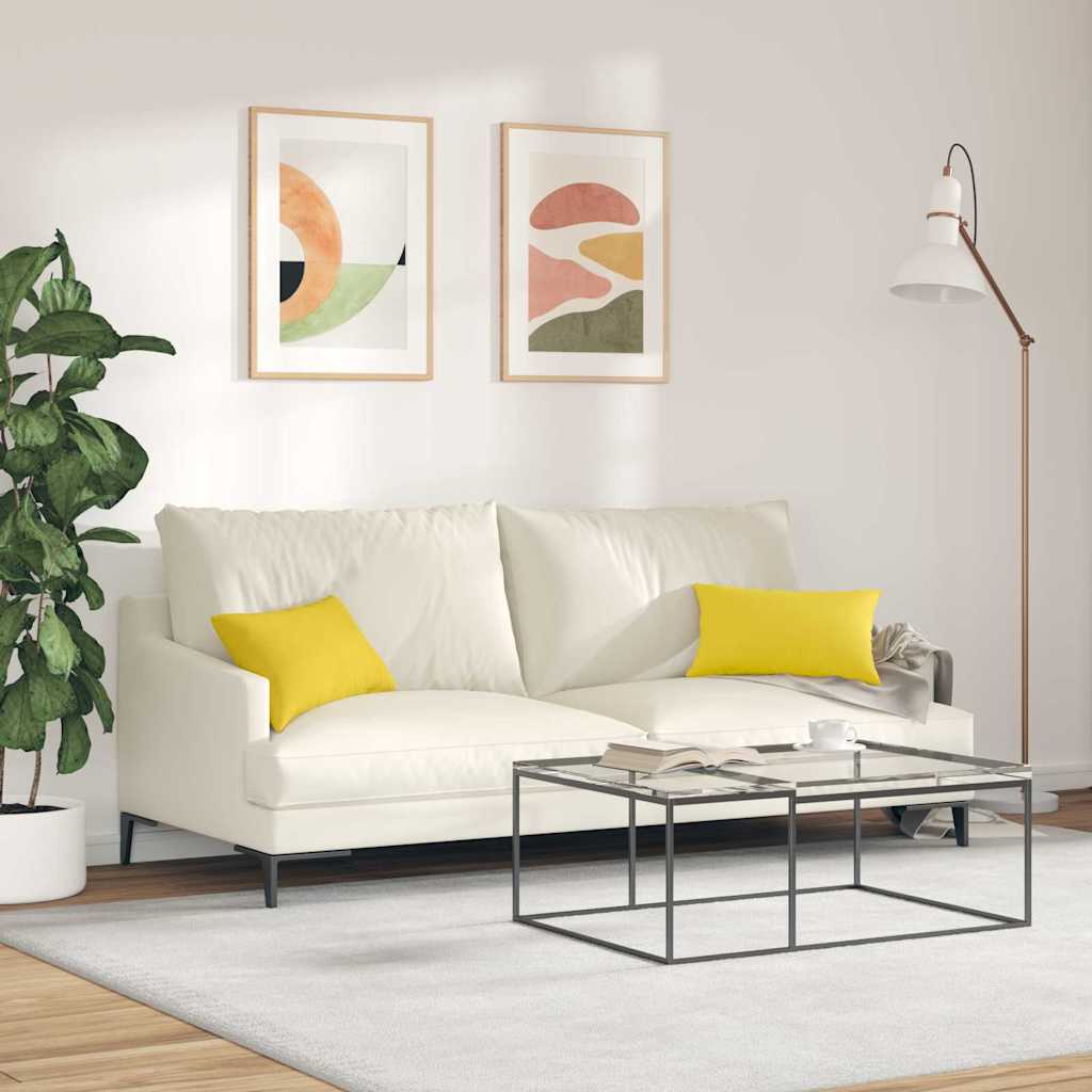 Sofa Pagalvės 2 pcs Šviesi geltona 50 x 30 cm audinys