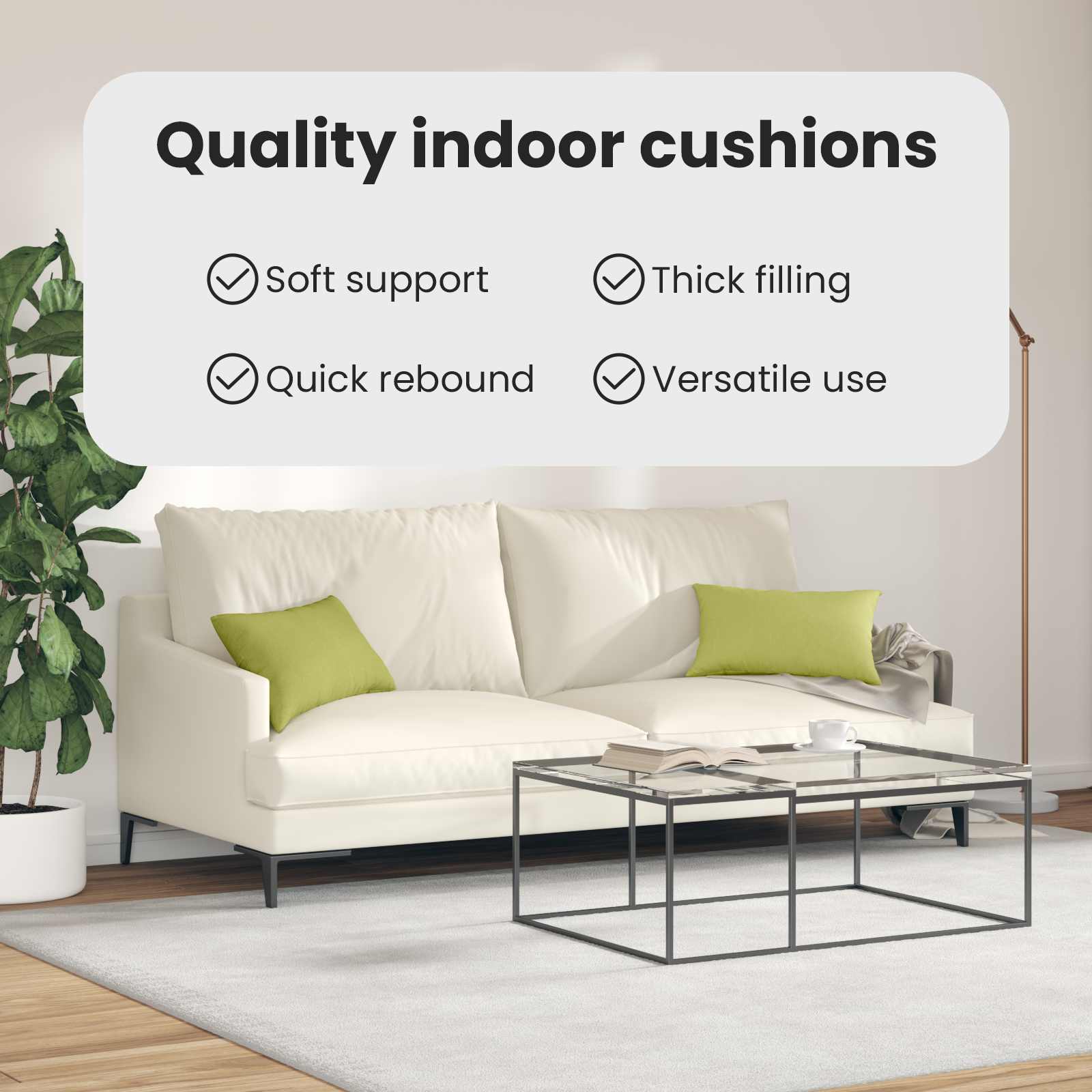 Sofa Pagalvės 2 pcs Šviesiai žalia 50 x 30 cm audinys