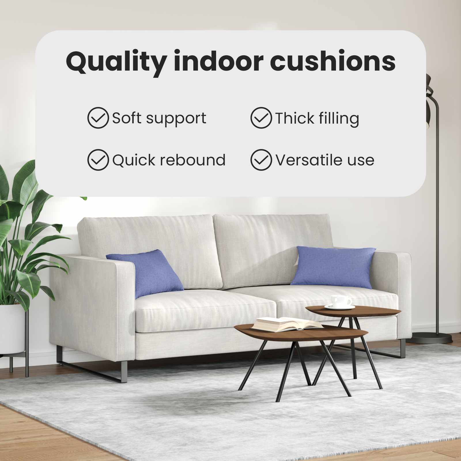 Sofa Pagalvės 2 pcs Džinsinės mėlynos 50 x 30 cm audinys