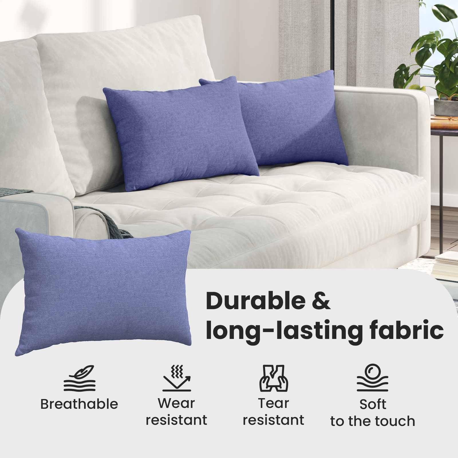 Sofa Pagalvės 2 pcs Džinsinės mėlynos 50 x 30 cm audinys
