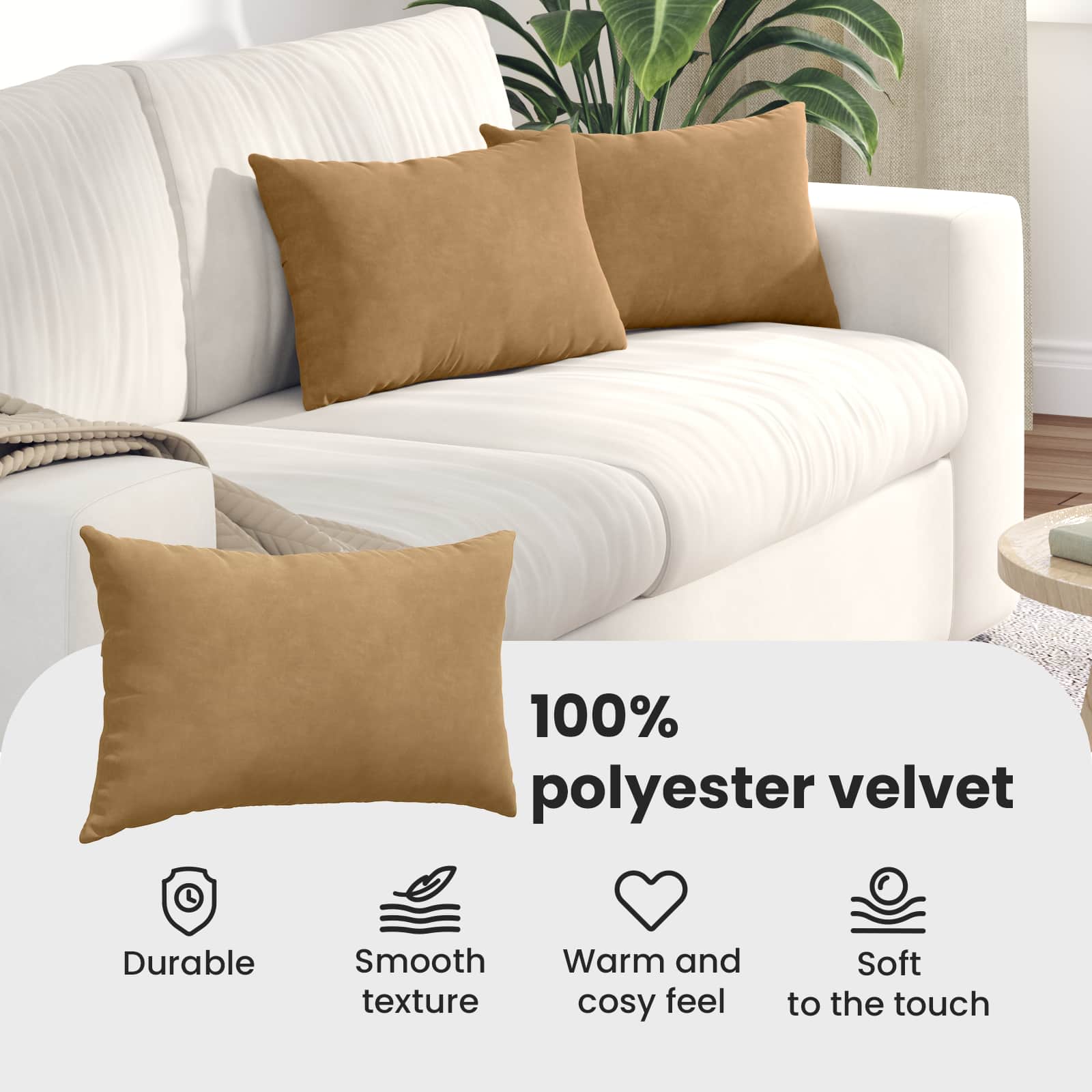 Sofa Pagalvės 2 pcs Ruda 50 x 30 cm Kordūrinis audinys