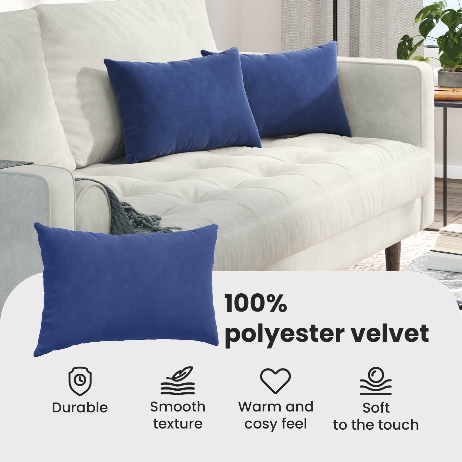 Sofa Pagalvės 2 pcs Policijos mėlyna 50 x 30 cm