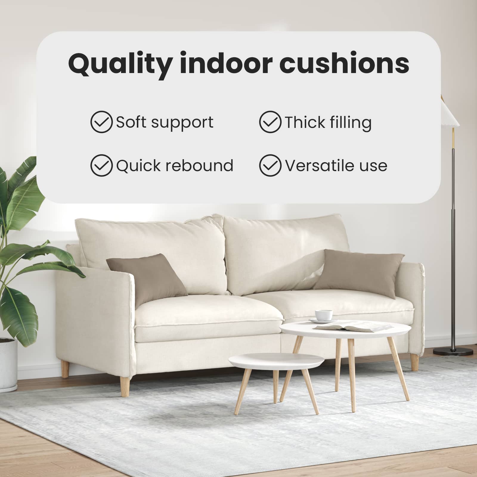 Sofa Pagalvės 2 pcs Taupe 50 x 30 cm audinys