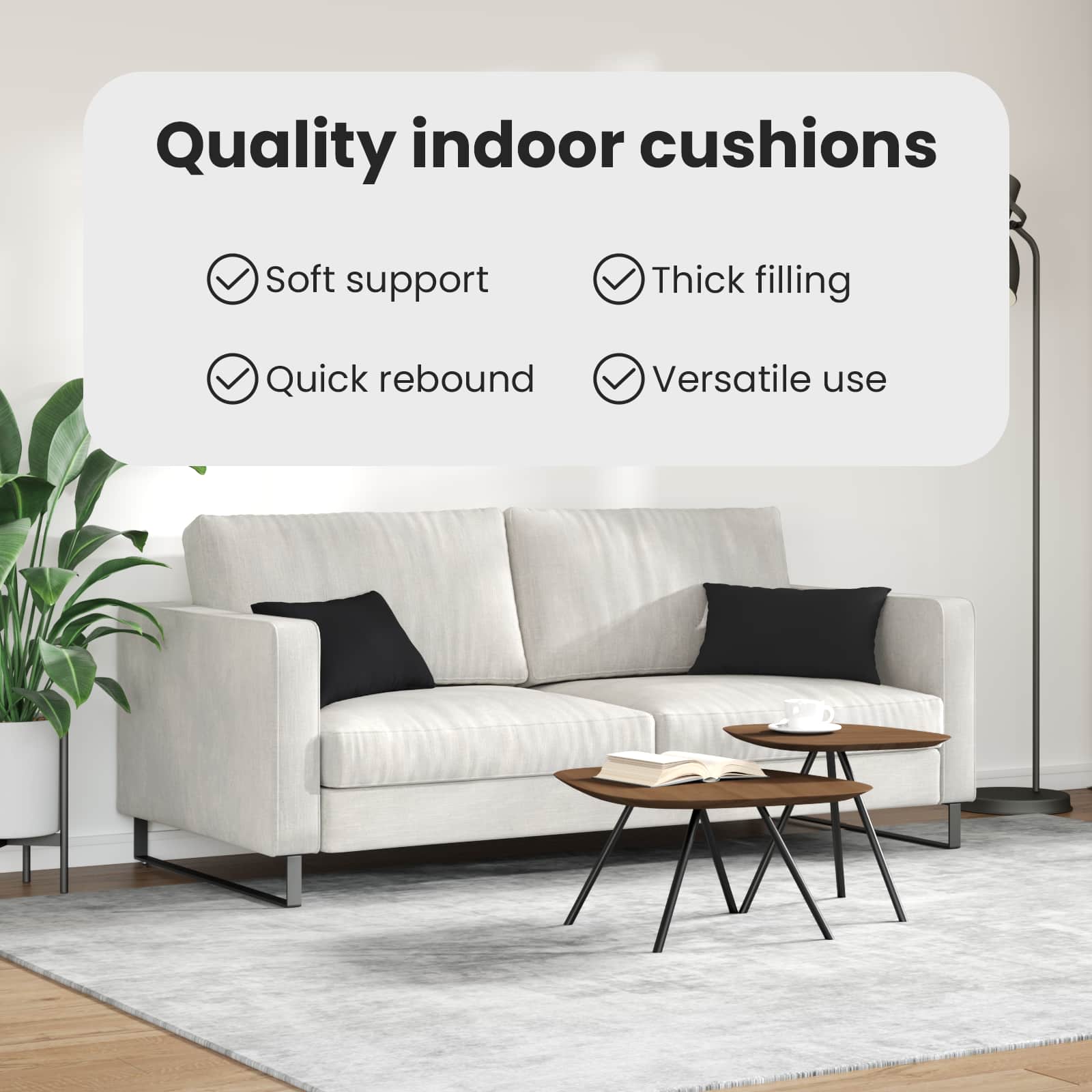 Sofa Pagalvės 2 pcs Juoda 50 x 30 cm audinys