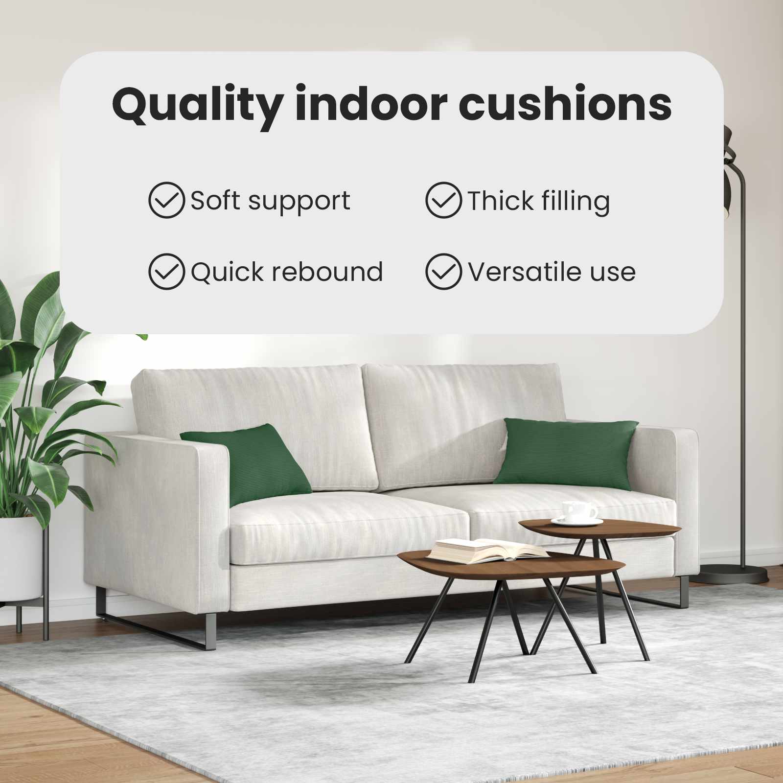 Sofa Pagalvės 2 pcs Tamsiai žalia 50 x 30 cm Kordūrinis audinys