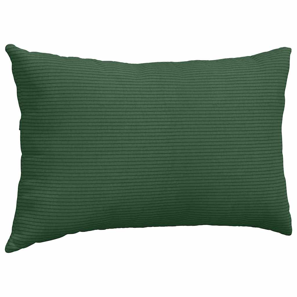 Sofa Cushions 2 pcs Dark green 50 x 30 cm Corduroy