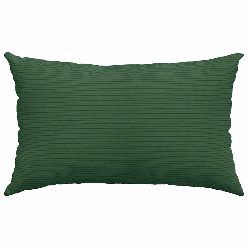 Sofa Cushions 2 pcs Dark green 50 x 30 cm Corduroy