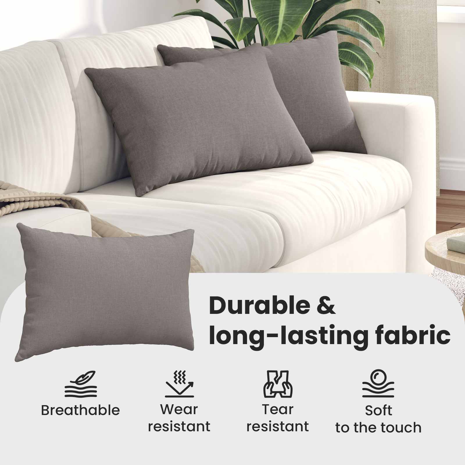 Sofa Pagalvės 2 pcs Taupe 60 x 40 cm audinys