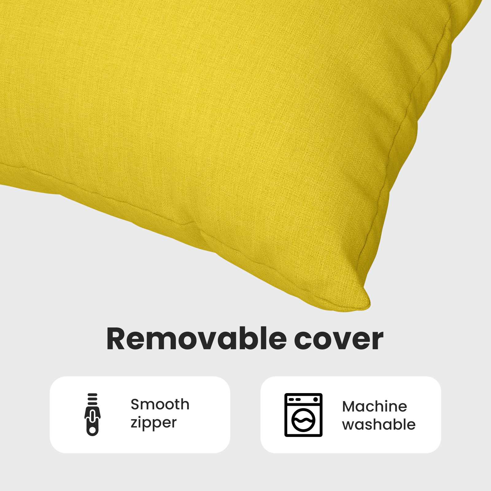 Sofa Pagalvės 2 pcs Šviesi geltona 60 x 40 cm audinys