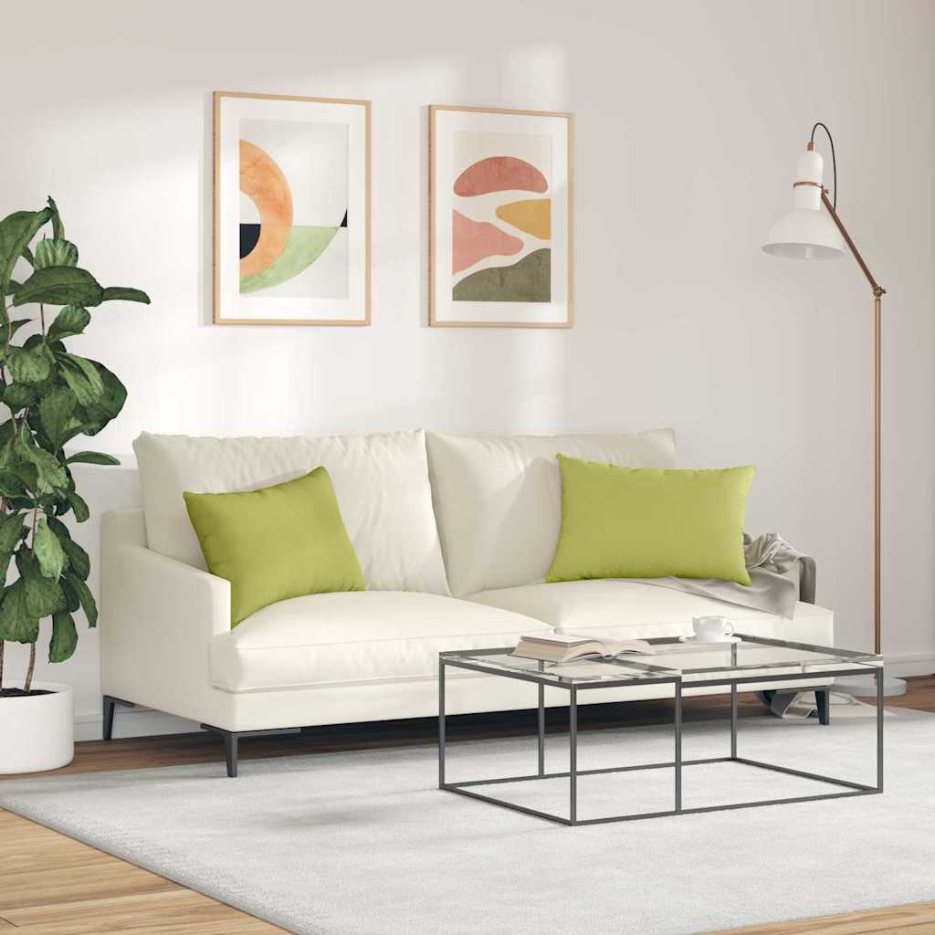 Sofa Pagalvės 2 pcs Šviesiai žalia 60 x 40 cm audinys