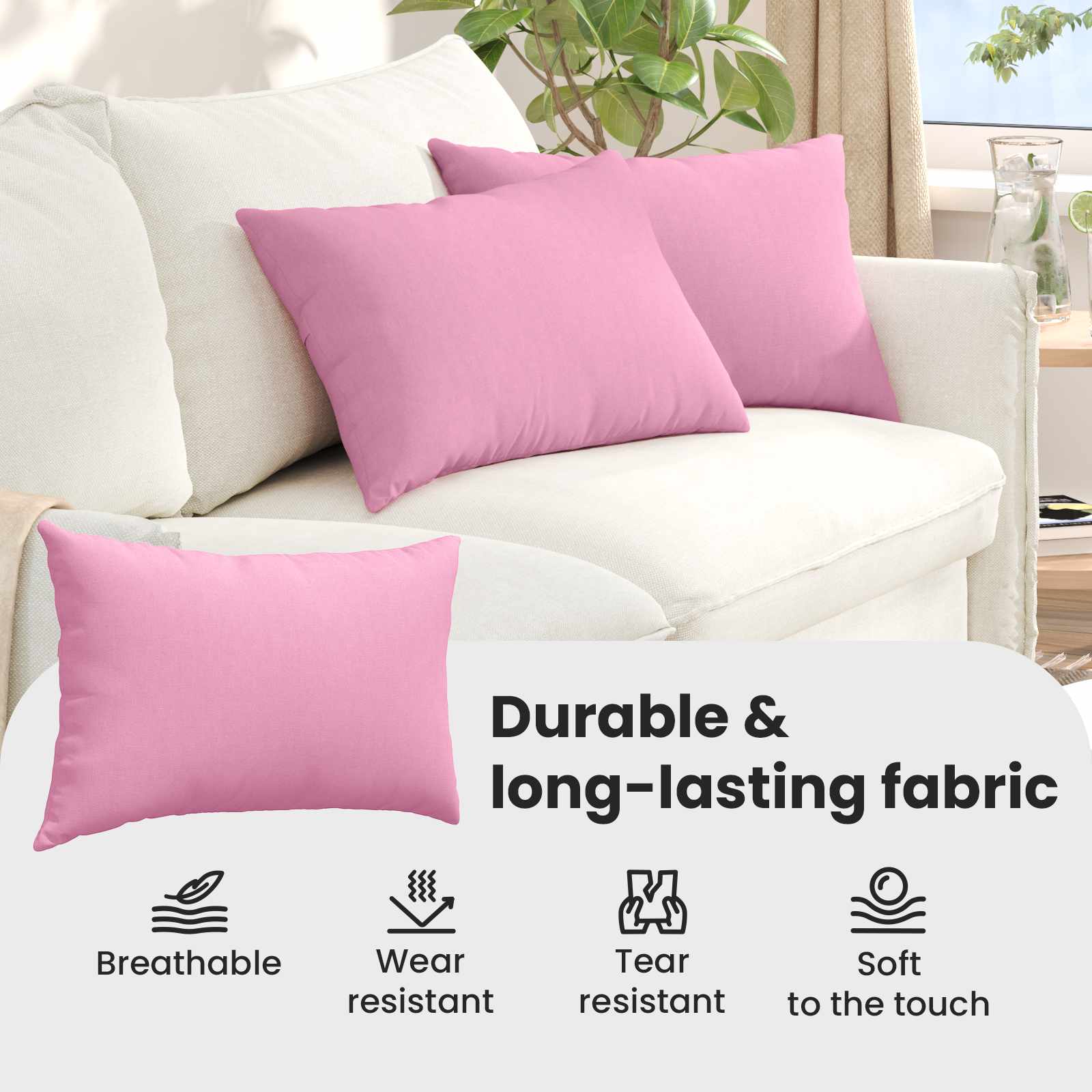 Sofa Pagalvės 2 pcs Rožinė 60 x 40 cm audinys