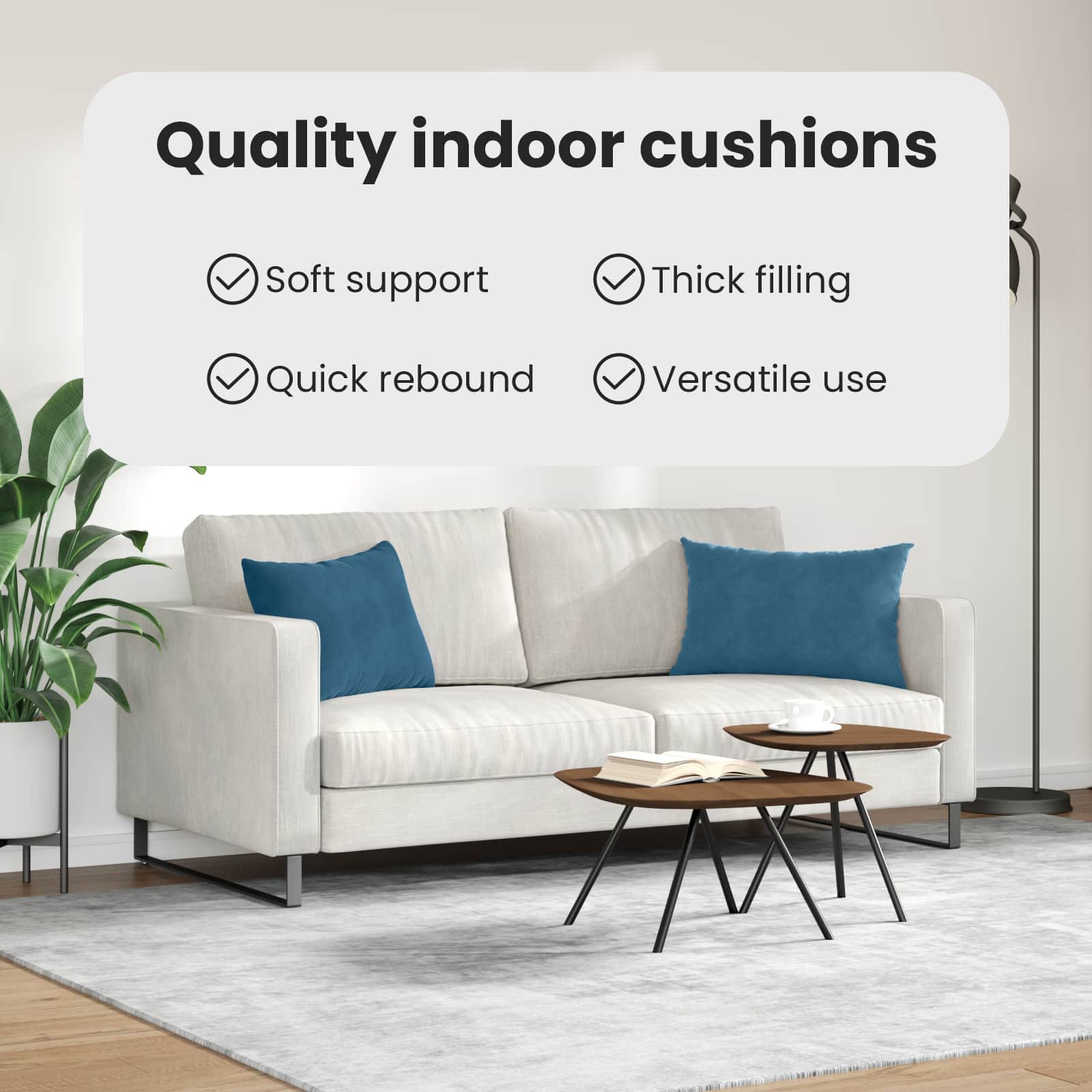 Sofa Cushions 2 pcs Blue 60 x 40 cm Corduroy fabric