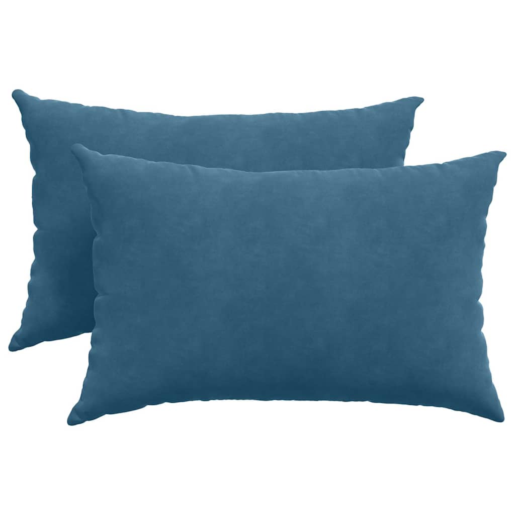 Sofa Cushions 2 pcs Blue 60 x 40 cm Corduroy fabric
